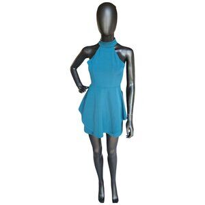 Teal Halter Peplum Mini Skirt Cocktail Dress - Tobi